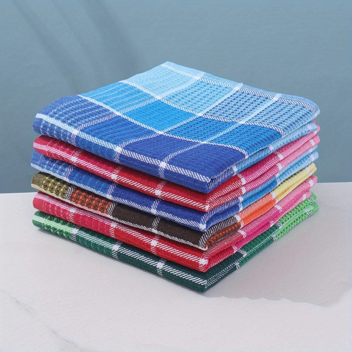 4/6/10 Stück, Farbblock-Karierte Küchentücher, Hochabsorbierende Küchenlappen, Reinigungstücher, Scheuerschwämme, Küchen-Essentials