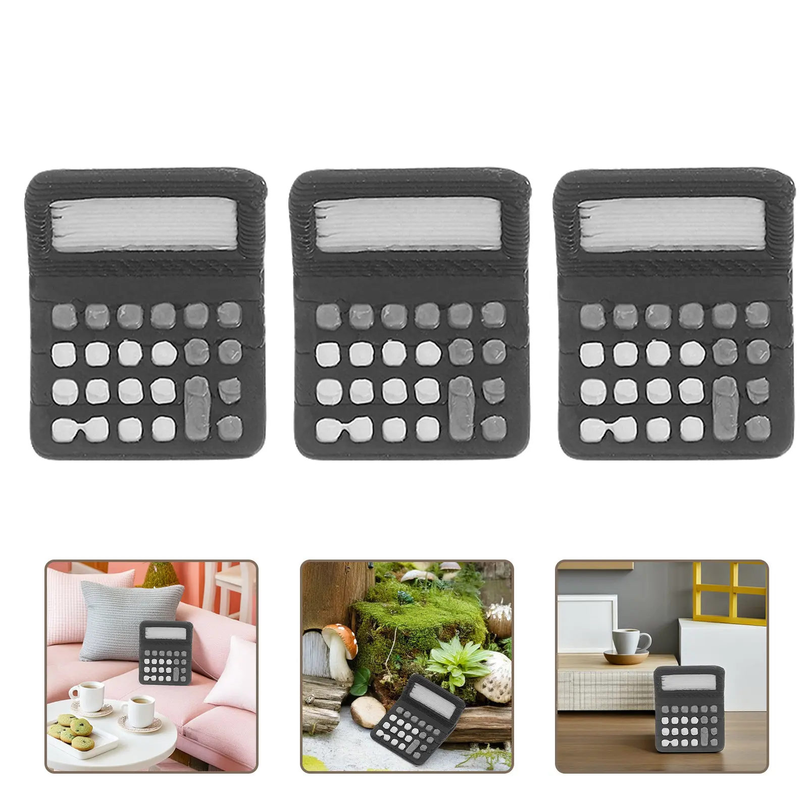 

10Pcs Mini Calculators for Miniature House Decor Classroom Accessories Realistic Portable Stationery Kids