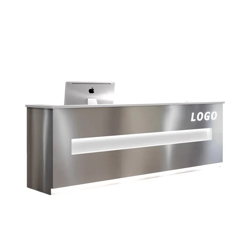 

Магазин одежды, кассир, светлый роскошный стол для парикмахерской, простой современный прием компании