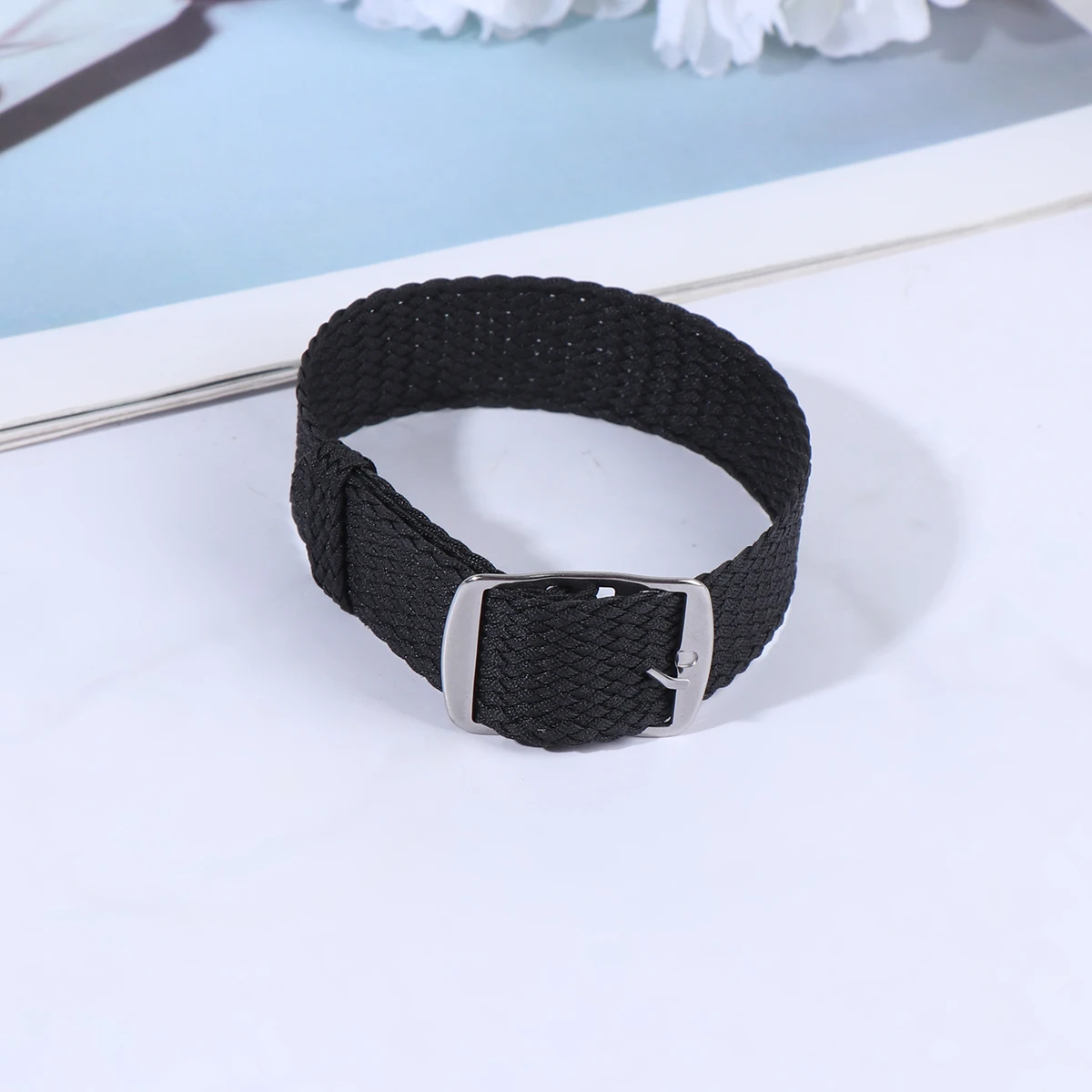 

Wrist Band Solid Color Nylon Strap Wristband Watch Watchband Pearlescent Black Man