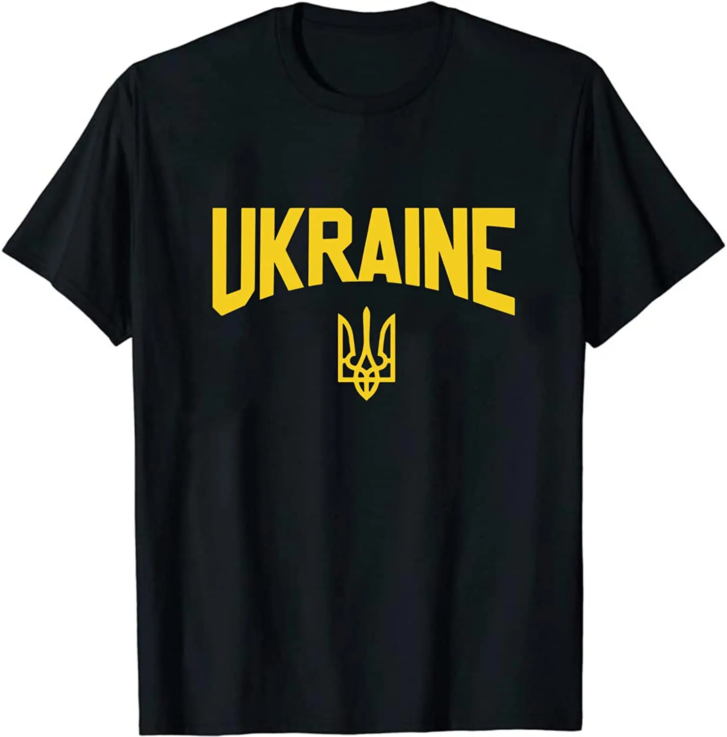 

Ukraine Flag Trident T-Shirt Premium Cotton Short Sleeve O-Neck Mens T Shirt New S-3XL
