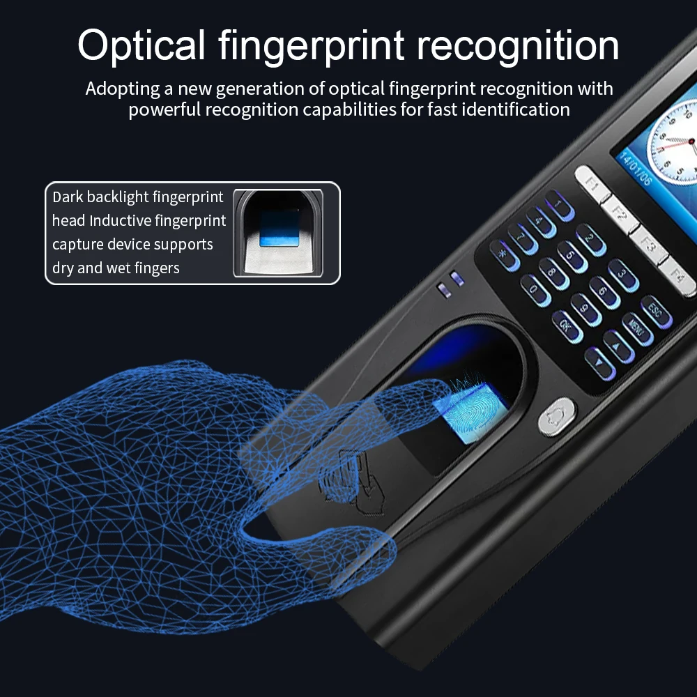 Web könnte biometrische Finger abdruck Zeiter fassung system Mitarbeiter erkennung Rekorder elektronische Maschine Unterstützung mehrere Sprachen