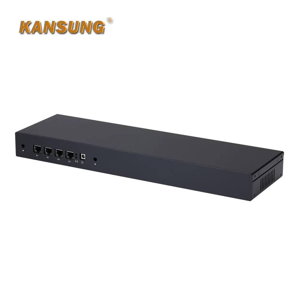 KANSUNG 1U rak terpasang Server 4 LAN Intel J1900 jaringan Barebone Virtual x86 Firewall Router Mini PC kompak kantor PC rumah