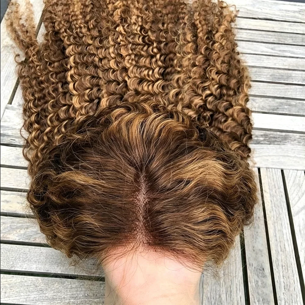 Honigblonde Deep Wave 30 Zoll Highlight 13x4 HD Lace Front Echthaar-Perücke - Frontal-Perücken für Frauen