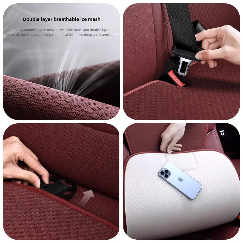 2025 Hot Car Ice Silk Seat Cushion Cover Mat Protector Pad For Audi Sline A1 A3 Q3 Q5 Q7 Q8 8V 8P A4 B5 B6 B7 B8 A6 C5 C6 C7 A7 view 3