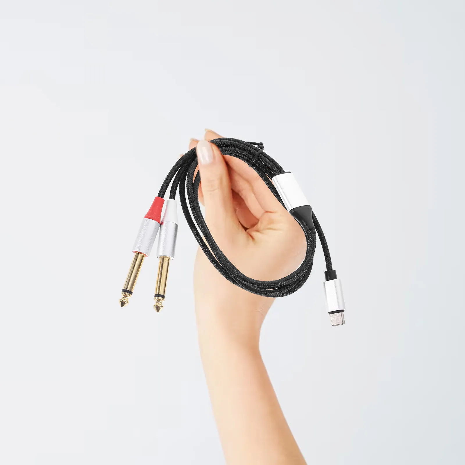 1M USB C to Dual 6.35mm Audio Cable Solid Construction Studio Audio Converter Cable for Tablets Laptops Mixers Speakers - view 6