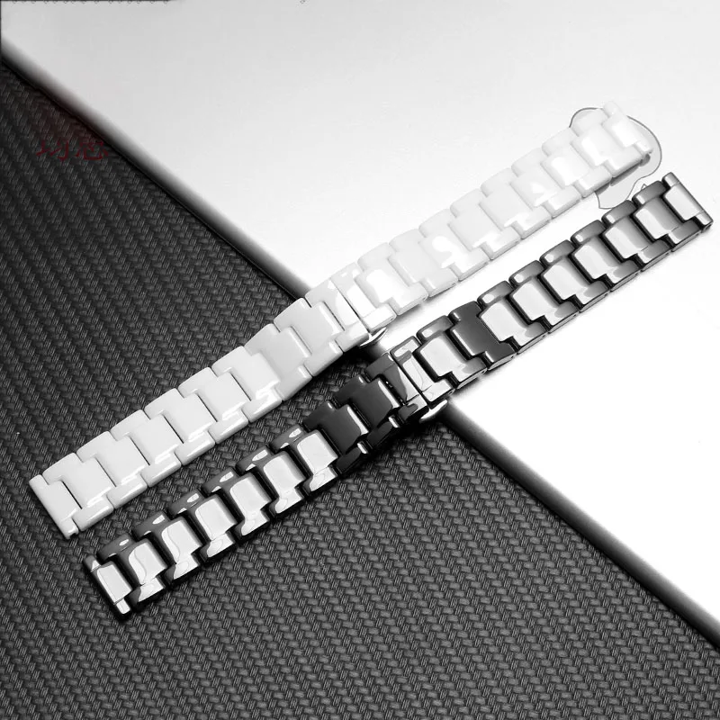 Ceramic Watch Strap Bracelet 14mm 15mm 16mm 17mm 18mm 20mm 21mm 22mm for Tissot Fossil Rossini Men Women Pearl Ceramic Watchband