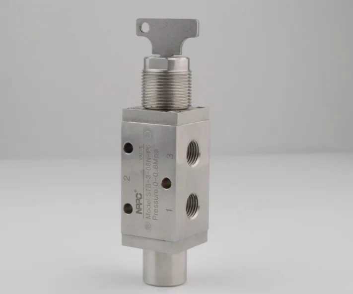 STB-3-08N-P6 STB سلسلة SUS316 صمام ميكانيكي من الفولاذ المقاوم للصدأ 3-port NPT1/4 نوع المفتاح