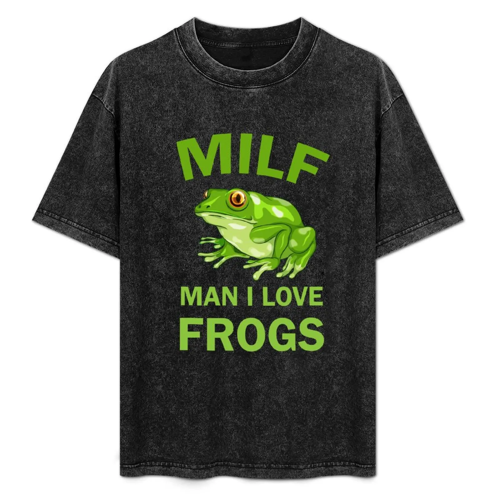 

Man i love frogs bumper T-Shirt All Match Print Short Sleeve Top