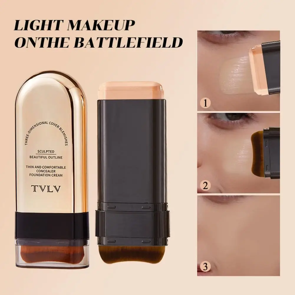 TVLV Podkład w sztyfcie do konturowania, jedwabista konsystencja, pełne krycie, długotrwały, wodoodporny, rozjaśniający koloryt skóry, kremowy korektor do makijażu