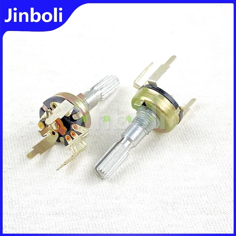 2PCS RV17 유형 B20K 디밍 및 속도 5핀 단일 스위치 전위차계, 샤프트 길이 25mm