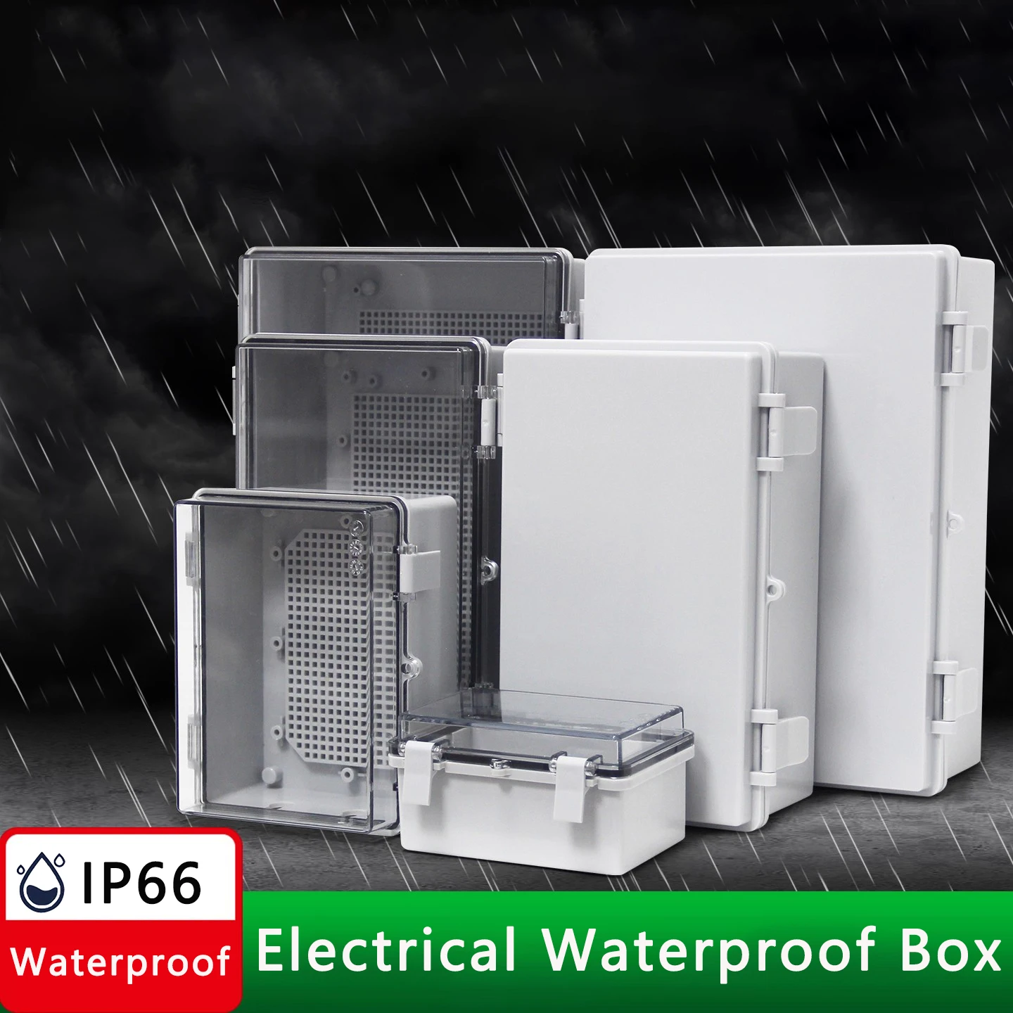 

Всепогодная распределительная коробка. Коробка для подключения электроэнергии. Серая/прозрачная крышка. Батарейный отсек. Электронный корпус.