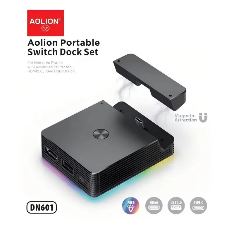Convertisseur vidéo HD 5 en 1 4K, adaptateur Compatible HDMI pour Station de chargement de commutateur, station vidéo TV Portable de Type C pour Switch