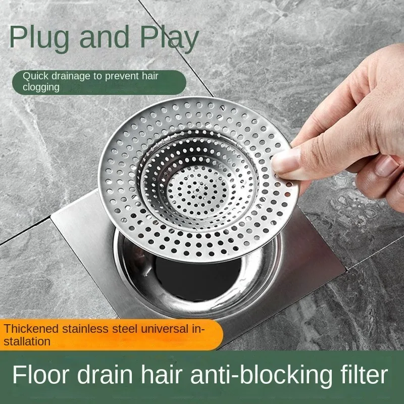 Edelstahl Bodenabläufe Küche Lebensmittel Schlacke Badezimmer Mesh Waschbecken Filter Sieb Haar Catcher Stopper Hause Metall Ablauf Stecker