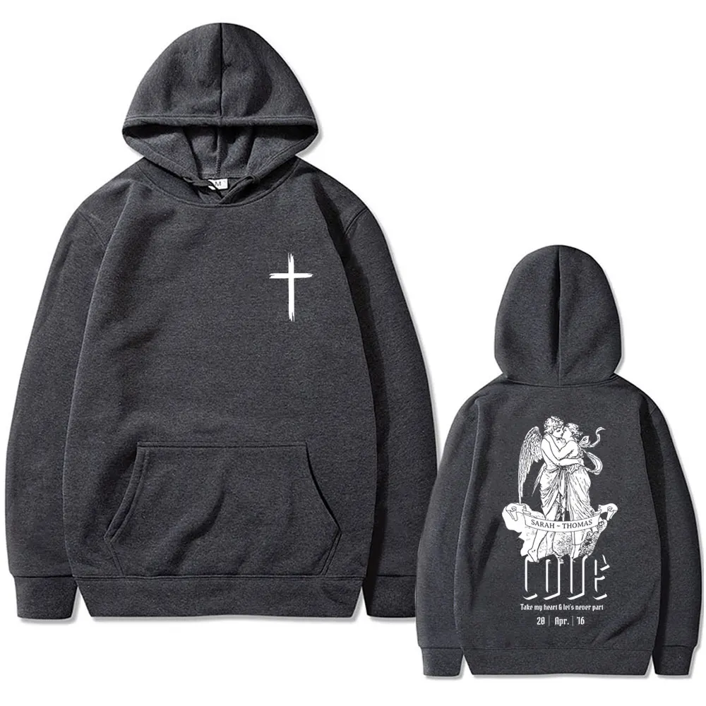 Awesome Christian Jesus Love Tare My Heart G Let's Neder Part Bible Verse Graphic Hoodie Men's Retro Cotton Oversized Sweatshirt