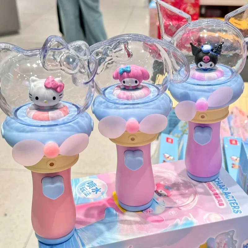 

Hellokitty Summer Bubble Series Toys Spray Fan Blind Box Kuromi Water Replenishment Instrument Melody Handheld Gift Toys