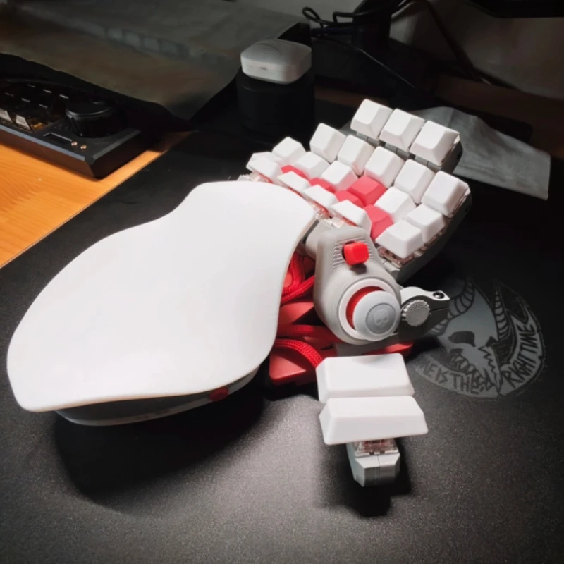 Left Hand Gaming Keyboard Wired WASD Welding Joystick One-Handed Ergonomics Adjustable One Handed Gaming Mechanical Keyboard