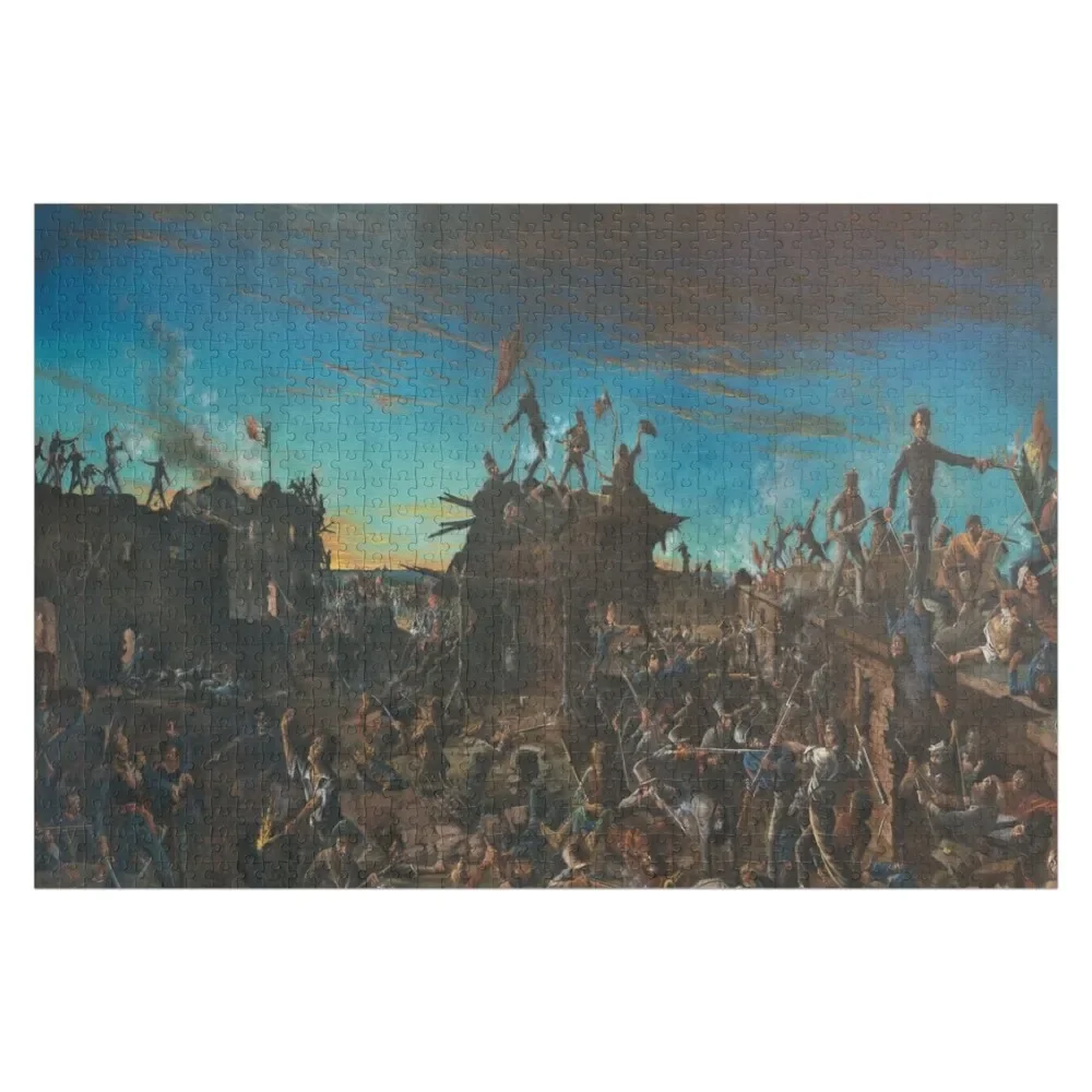 

Henry Arthur McArdle's Dawn at the Alamo Jigsaw Puzzle Custom Wooden Name Personalized Puzzle