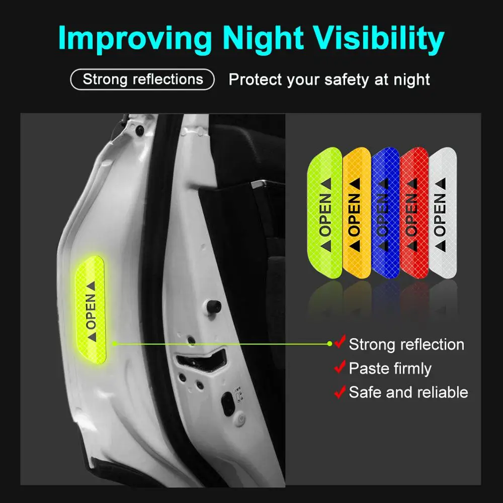 Car Door Stickers Warning Mark Reflective Tape For Fiat 500 Opel Insignia Suzuki Swift Sx4 Hyundai Ix35 Creta Ix25 Nissan