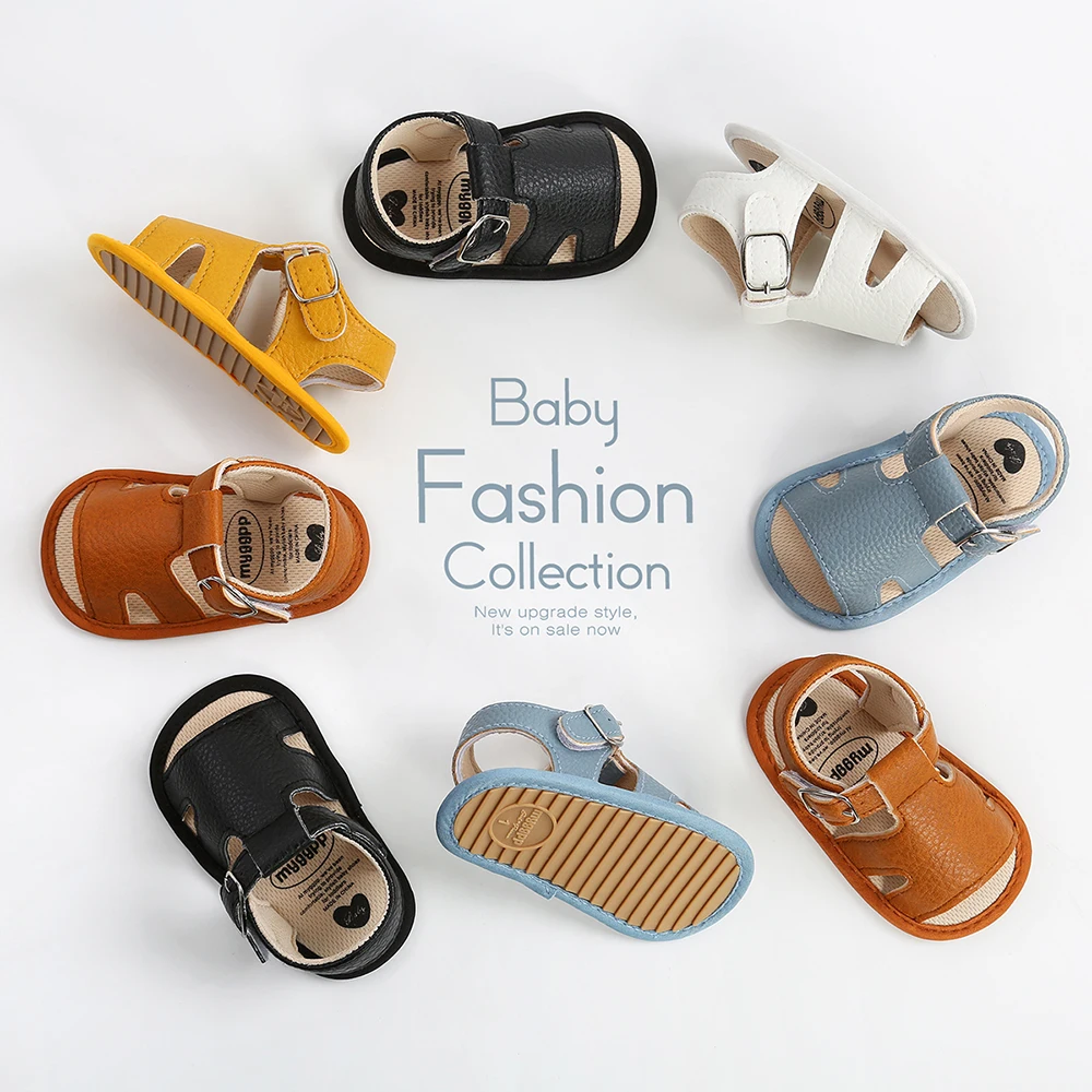 infant Sandals Fashion Soft Crib Shoes Anti Slip Summer Toddler Boys Girls First Walker Baby Soft Sole Sandals Shoes