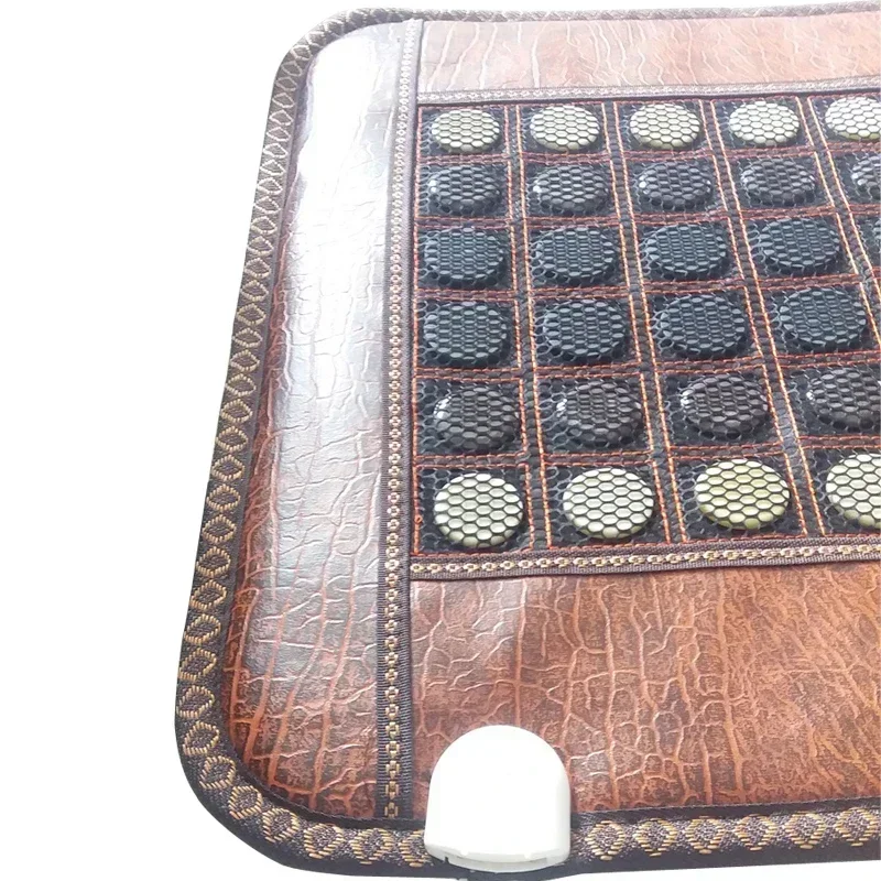 Brown Jade Heating Mat With Heat Therapy of Stones Tourmaline - Negative Ions - Mesh Mat With Adjustable Timer & Temperature