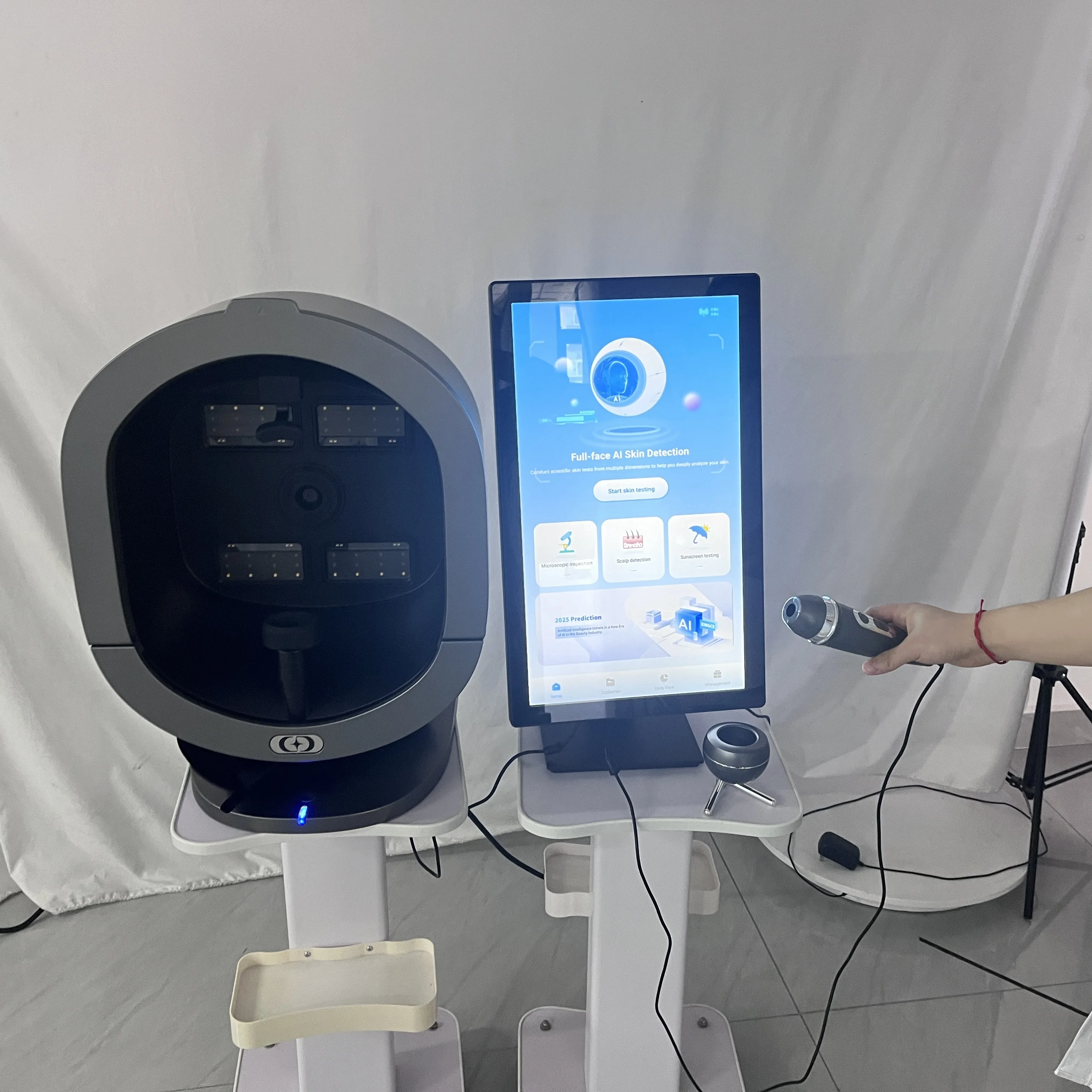 Professional X5 3D AI เครื่องวิเคราะห์ผิวหน้าการตรวจจับปัญหาผิวการวินิจฉัย 8 การวิเคราะห์สเปกตรัมอุปกรณ์ร้านเสริมสวย