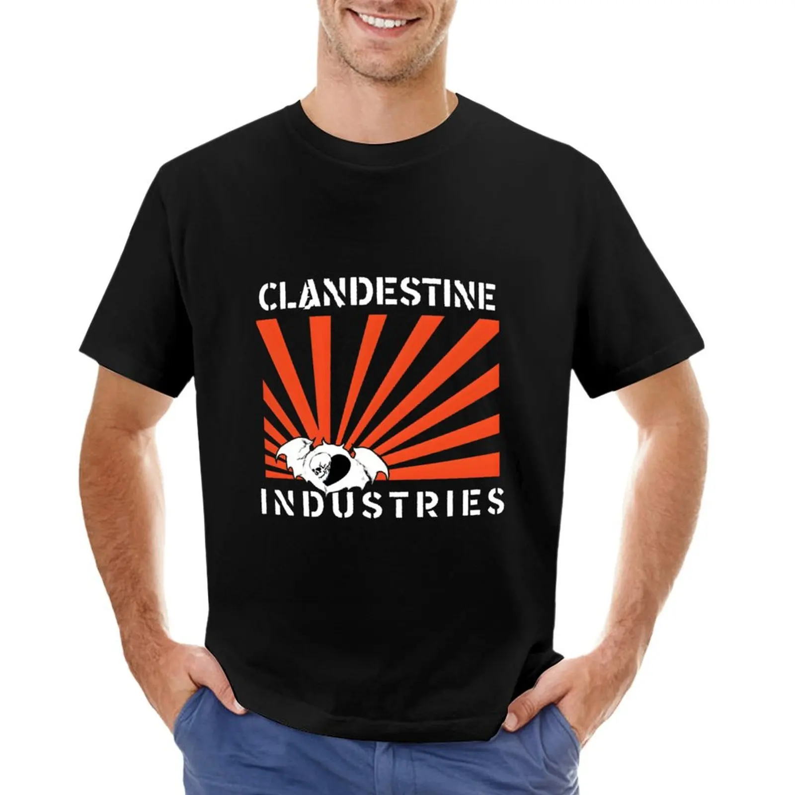 Clandestine Industries (White Text) \t \t\t T-Shirt shirts graphic tee sublime custom t shirt cotton t shirt men