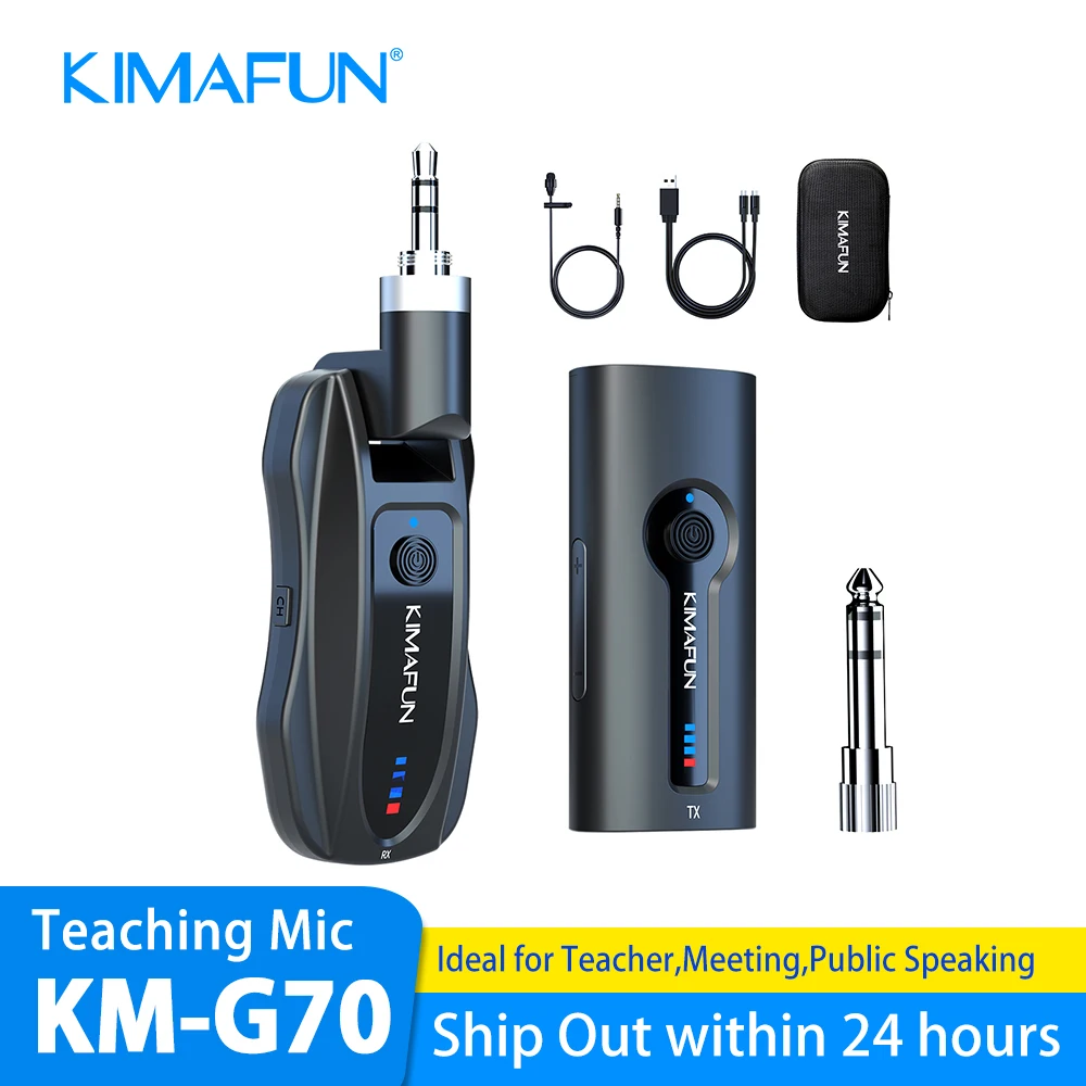 

KIMAFUN 2.4G Wireless Lavalier Microphone 40-50m Clip-on Mic for Voice Amplifier,Speaker,PA system Teaching Meeting Microphones