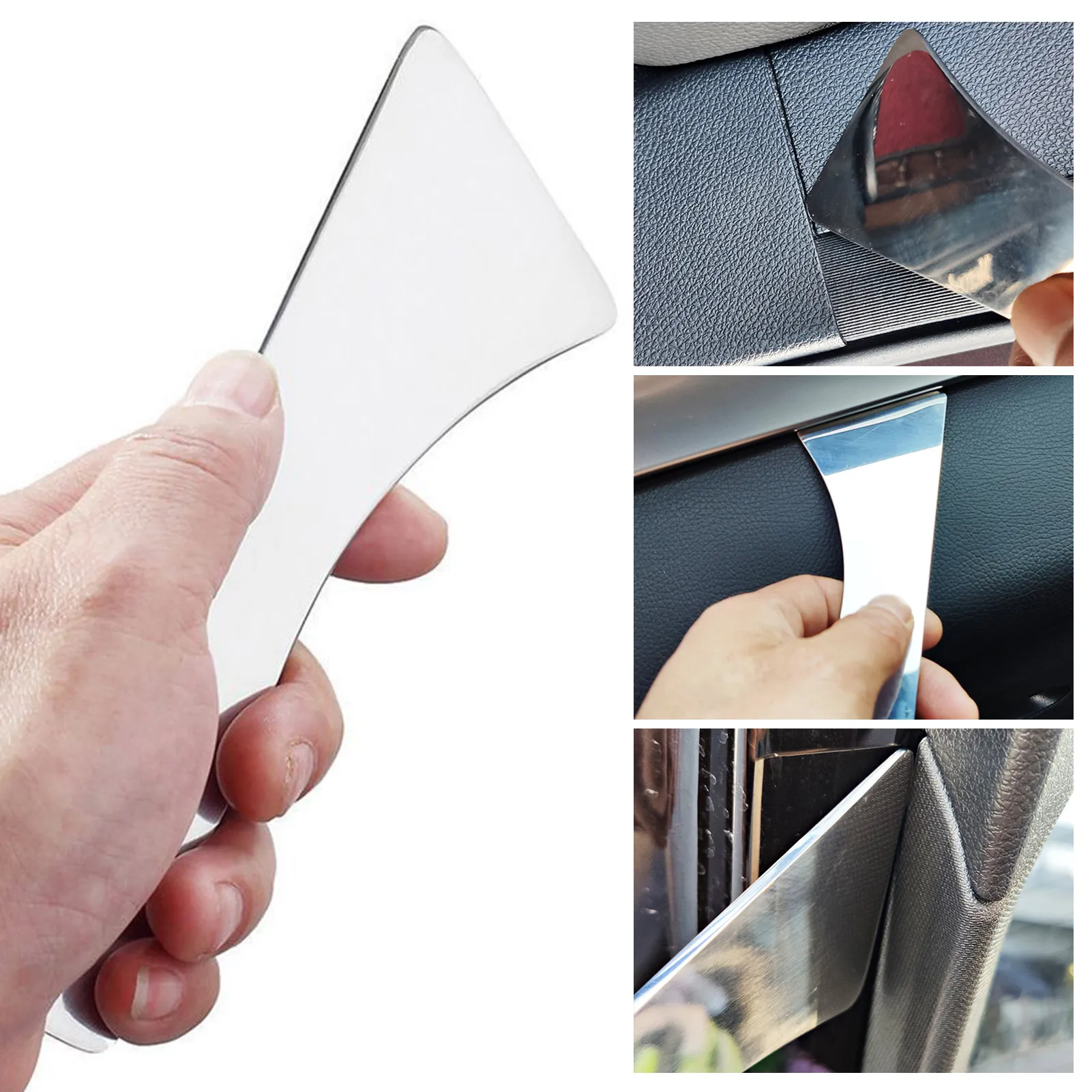 

Car Pry Board Disassembly Tool Curved Edge Auto Door Clip Panel Trim Removal Tool Stainless Steel Metal Crowbar For Instrument