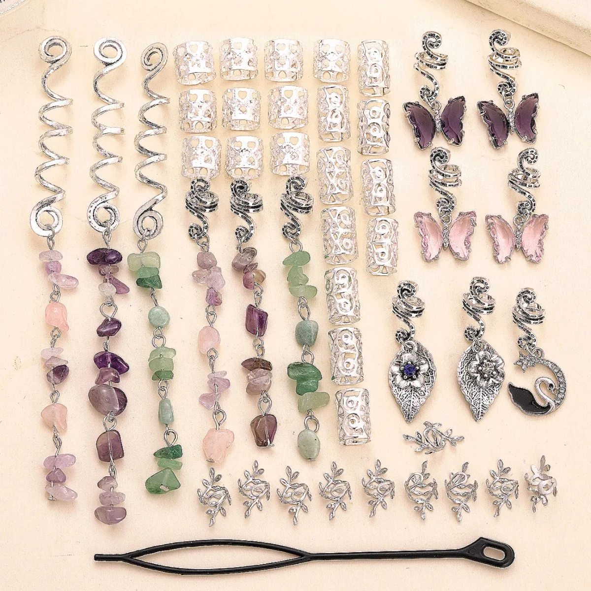 New DIY alloy braid spring pendant hair buckle hair ring pendant accessory fashionable and best-selling hair accessory