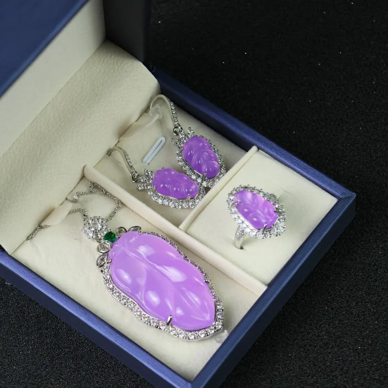 

Новый натуральный фиолетовый комплект из трех предметов, элегантный темперамент и модный комплект.