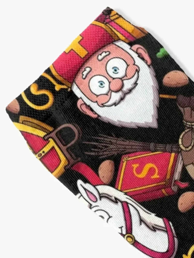 Kaus kaki pola Saint Nicholas kaus kaki anti-selip olahraga anak-anak kaus kaki pria merek mewah wanita