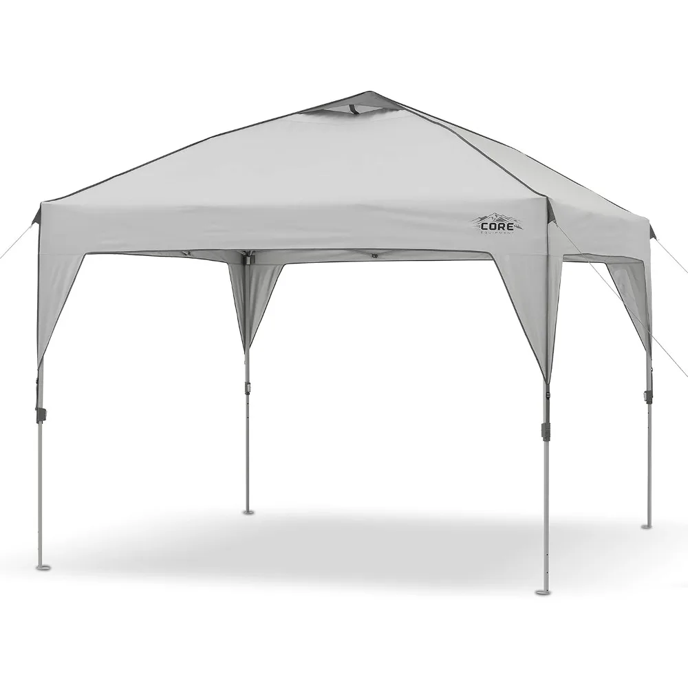 

10' x 10' Instant Shelter Pop-Up Canopy Tent with Wheeled Carry Bag, Grey