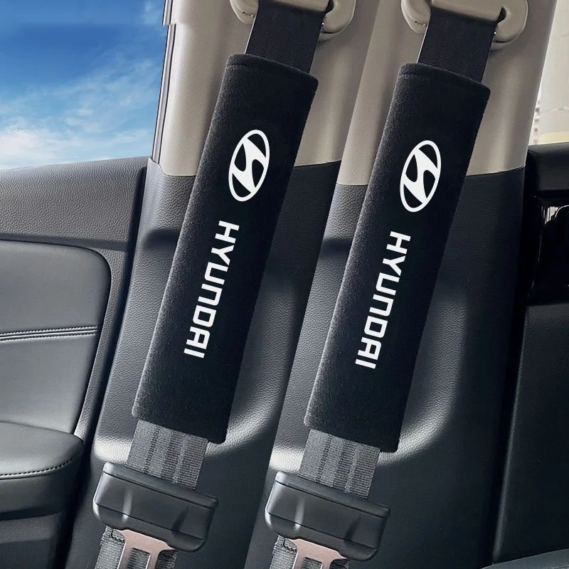 Housse de protection d'épaule pour ceinture de sécurité de voiture, accessoire de Style emblème automatique pour Hyundai Tucson Solaris Creta Ix35 I40 IX20 IX45 Veloster