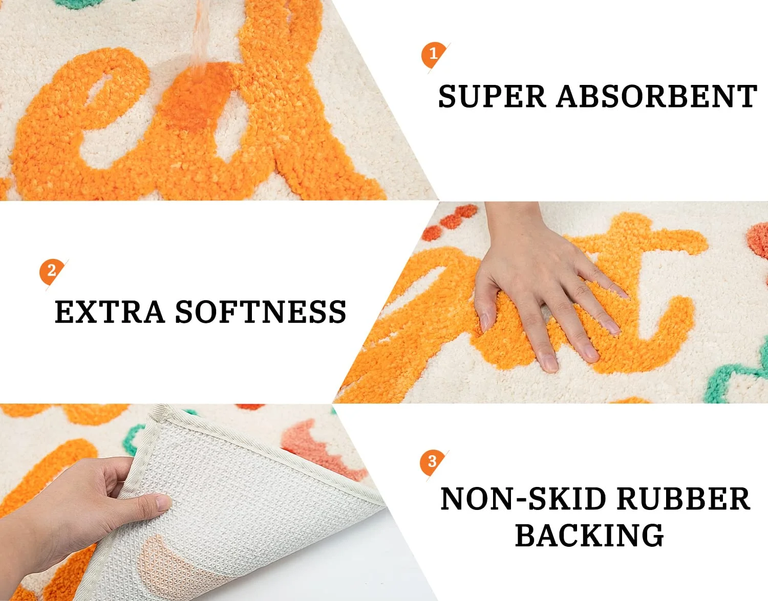 VIKAMA Get Naked Bath Mat، أصفر، مضحك لطيف لديكور الحمام، سجادة ناعمة من الألياف الدقيقة غير قابلة للانزلاق وقابلة للغسل في الغسالة ومقاومة للماء