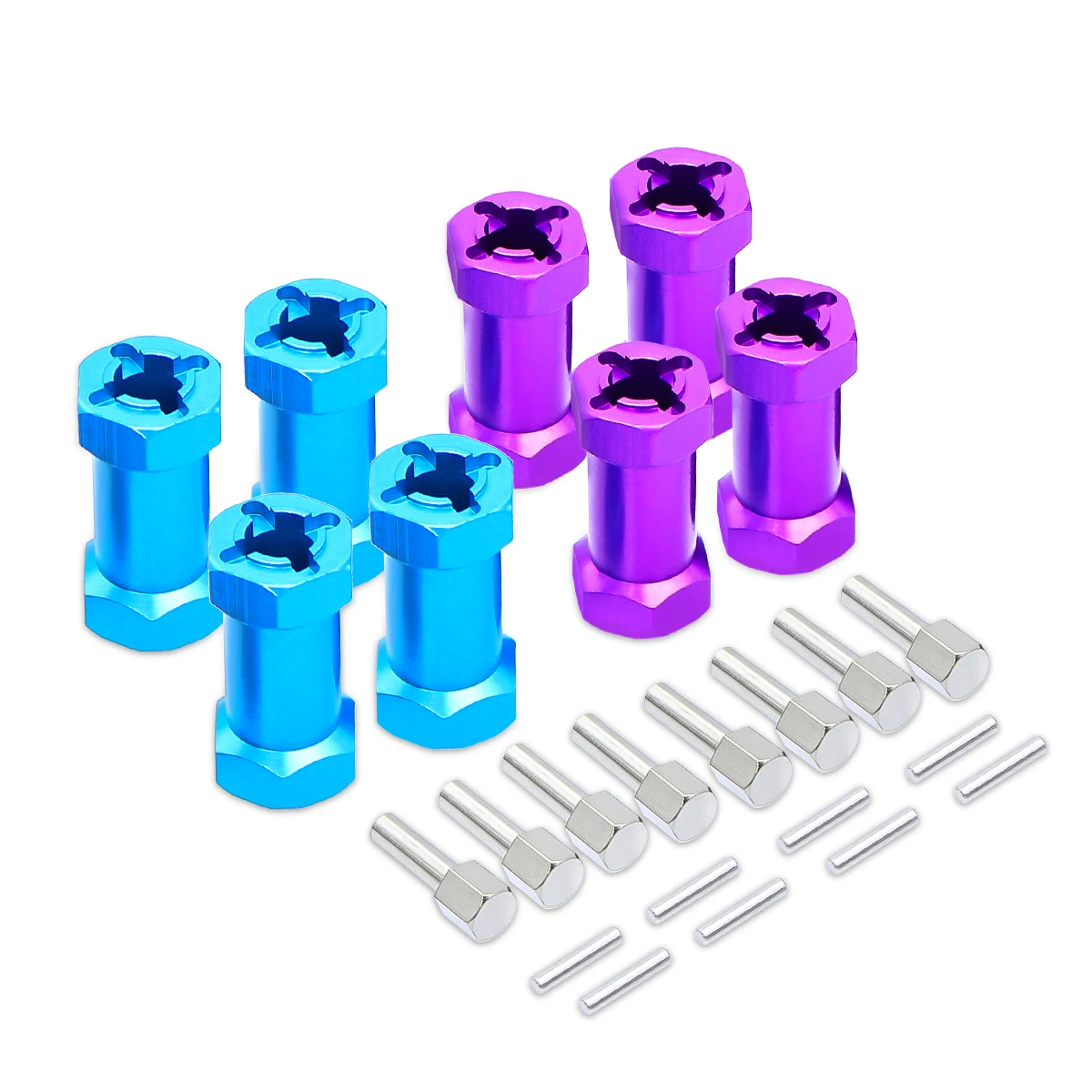 4pcs Aluminum RC Car 15/20/25mm Extension Wheel Hub Drive Adaptor Combiner Coupler For 1/10 RC Crawler Axial SCX10 D90