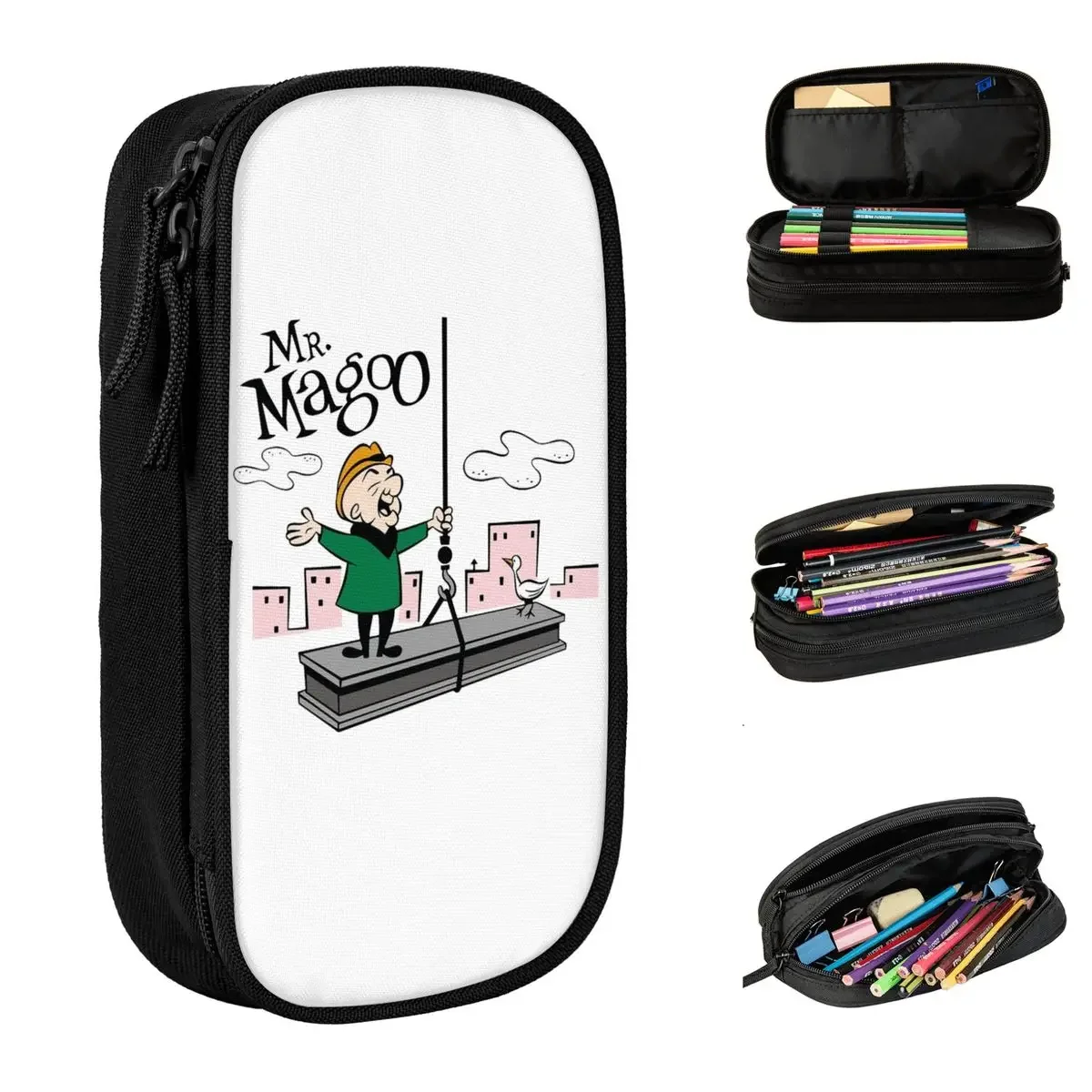 

Mr. Magoo Retro Cartoon Pencil Cases Pencilcases Pen Holder for Student Big Capacity Bag Students School Gifts Stationery
