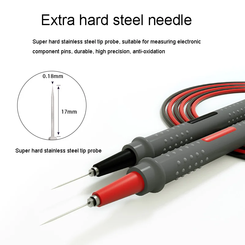 Zhikai-cable de silicona de 20A y 1000V, cable de prueba de sonda Universal, Pin para multímetro Digital, punta de aguja, accesorios de probador LED