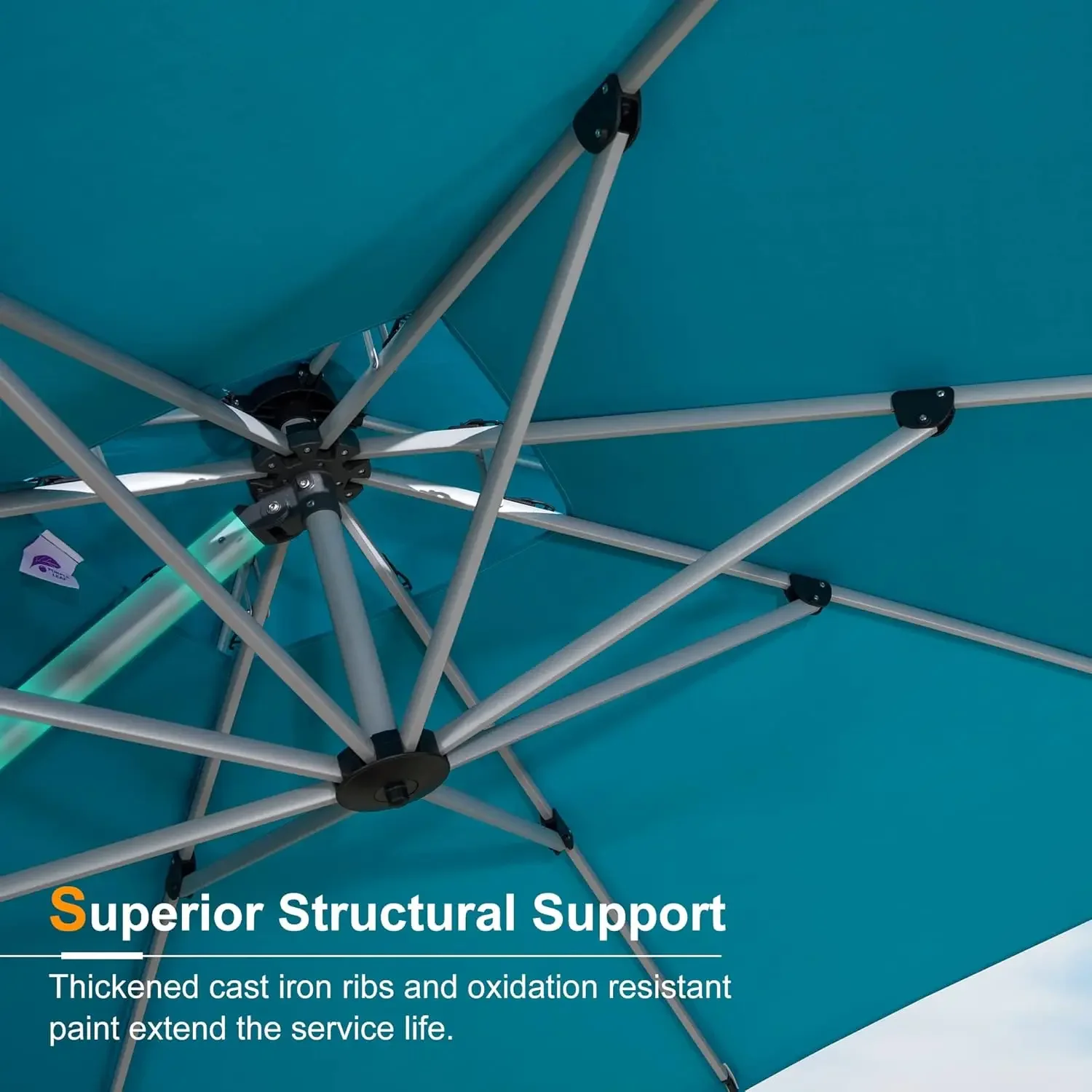 LEAF 12 フィート ダブルトップ ラウンド デラックス パティオ パラソル オフセット ハンギング パラソル アウトドア マーケット パラソル ガーデン パラソル、ターキー