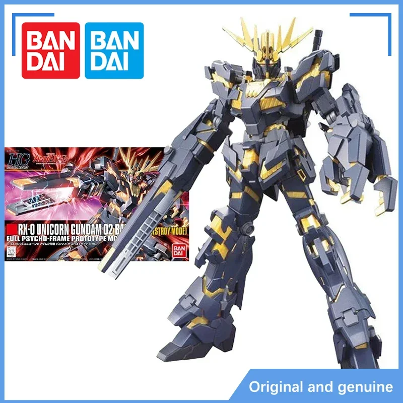 Bandai Gundam Model Kit Anime Figure HG 1/144 RX-0 Unicirn 02 Banshee Destroy Genuine Gunpla Action Toy Figure Toys for Children