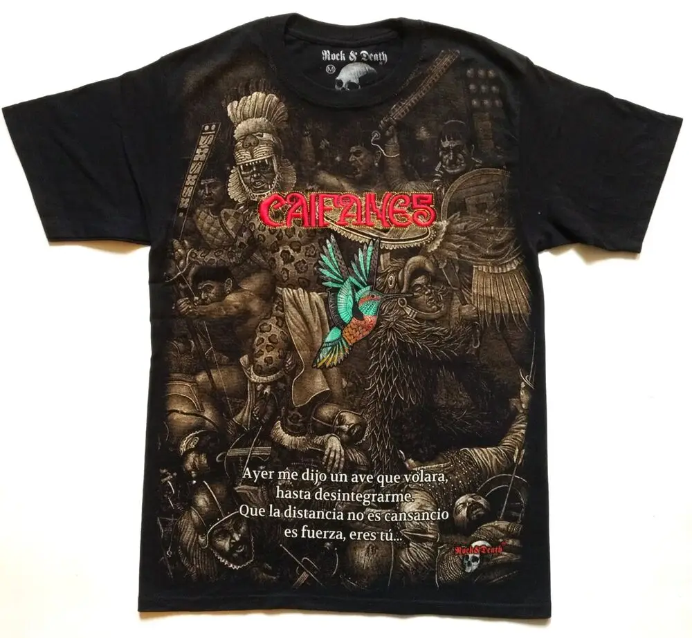 CAIFANES T-Shirt RARE Embroidered Logo Mexico Jaguares Tri Soda Stereo Fobia