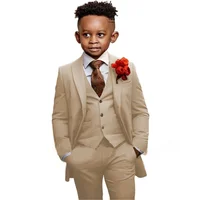Traje para niños de 2 a 16 años, conjunto de traje de 3 uds, pantalones formales de esmoquin para boda, chaleco, chaquetas, disfraces de fiesta