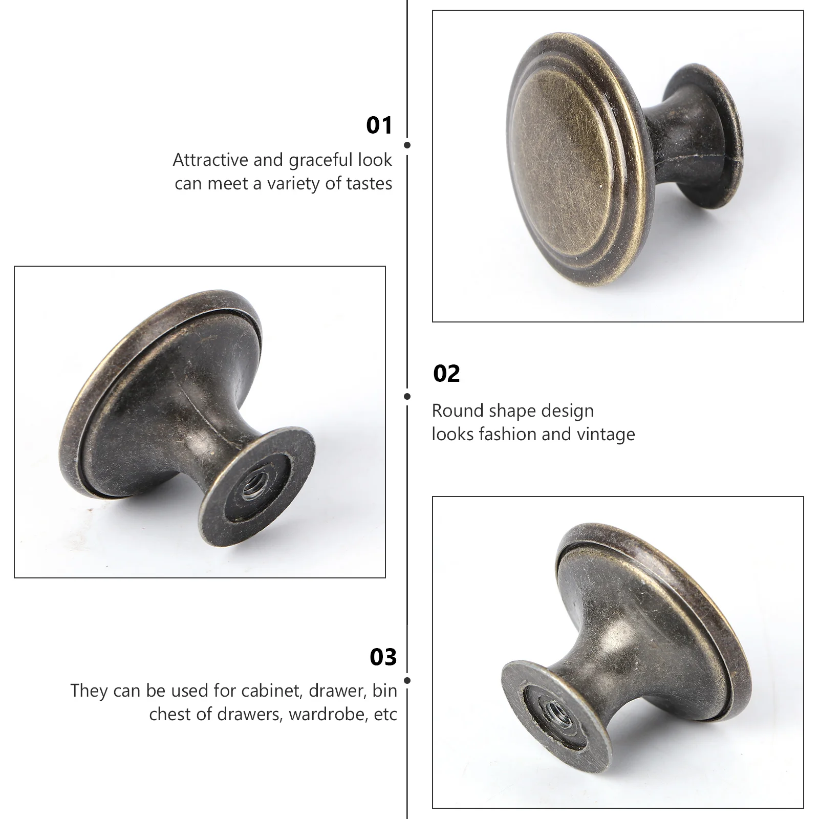 

12 Pcs Bronze Handle Furniture Handles for Drawers Knobs Hardwares Door Matte Licking Fashion