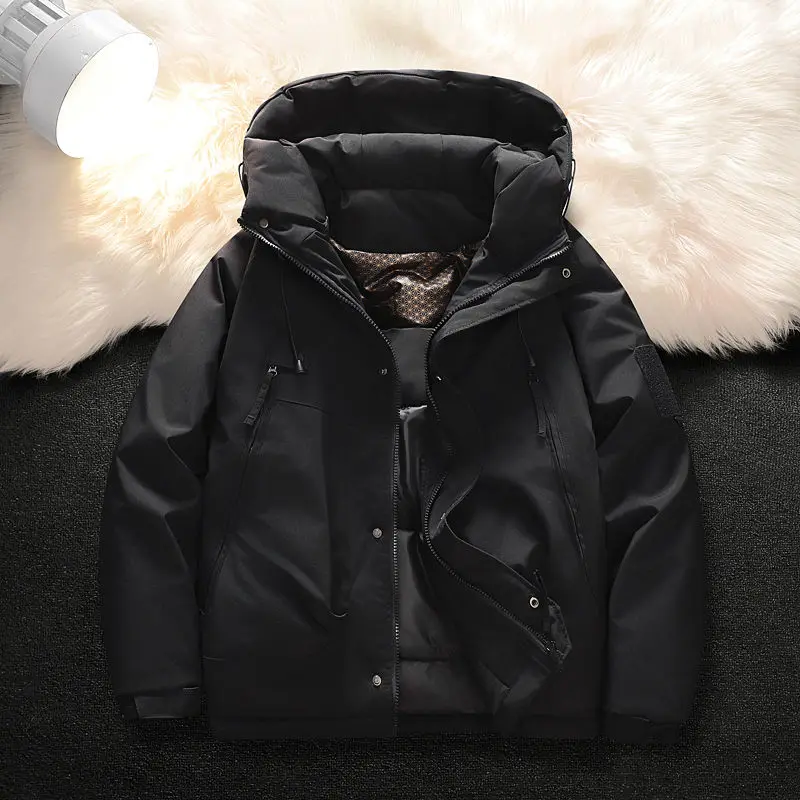 Thick cotton coat winter thickened cotton coat men's new trendy casual youth hooded jacket versatile cotton top women clothing