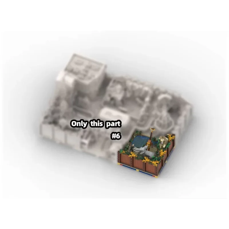 Afrika Zoo MOC Modulares Tierziegel-Set City Street View Modell Wasserfall Gebäude Blöcke Kit DIY See Spielzeug und Giraffe für Kinder