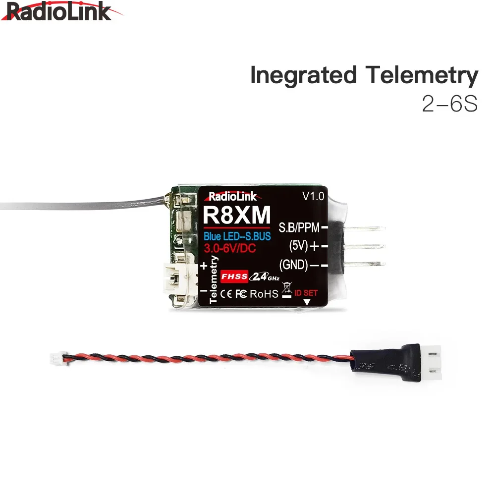 Radio link 8 Kanäle Mini-Empfänger r8xm 2,4 GHz integrierte Telemetrie Fahrzeugs pannung Meter Steuerung & Telemetrie-Entfernung