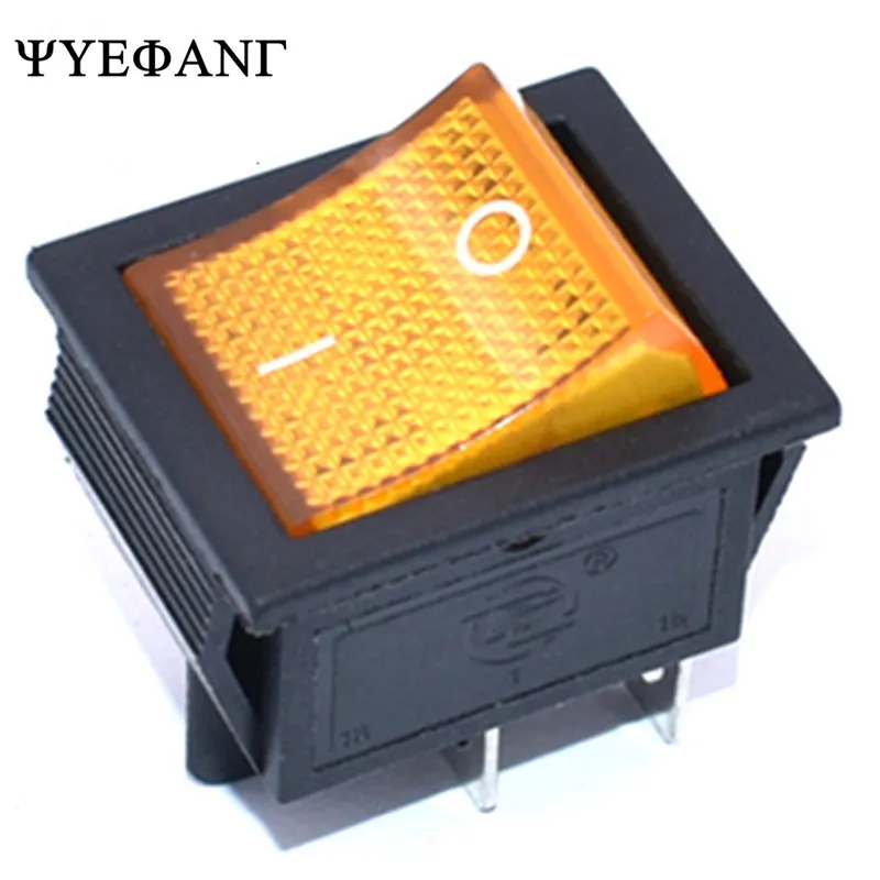 1PCS KCD4 Rocker Switch ON-OFF 2 Position 4 Pins Electrical equipment With Light Power Switch Switch cap 16A 250VAC/ 20A 125V