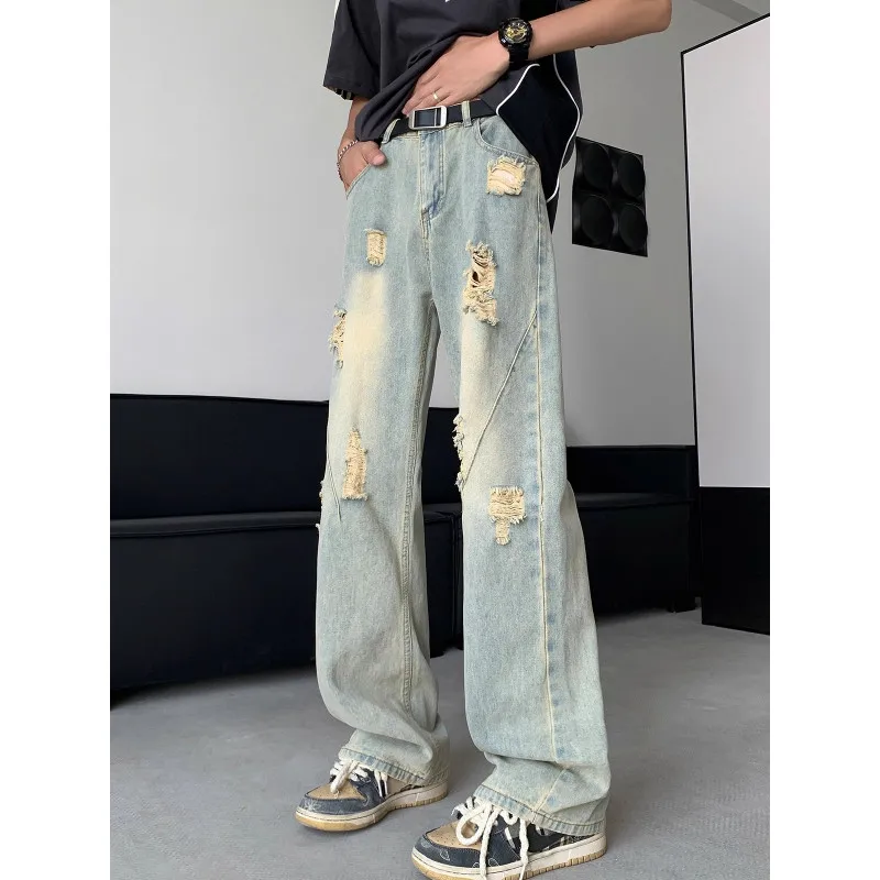 

【Mirrordust】Комбинезон для мужчин и женщин, свободный, модный, прямые брюки, крутые брюки, длинные брюки