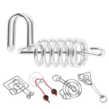 Montessori Iq Mind Brain Teaser Metalen Draad Hersenen Teaser Puzzels Kinderen Volwassenen Interactief Spel Reliever Educatief Speelgoed