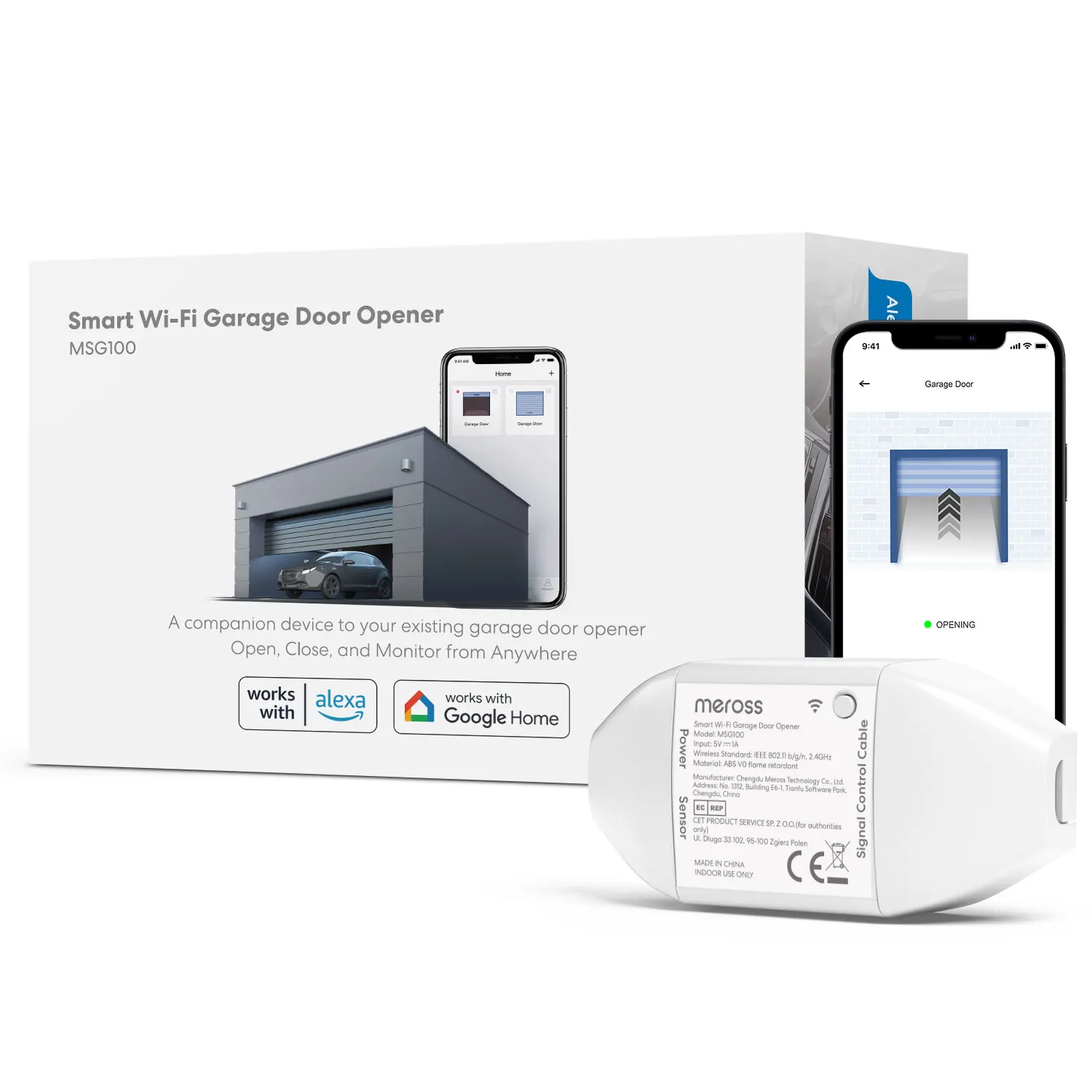 Smart WiFi Garage Door Opener with HomeKit Support